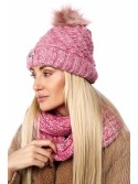 Warm women\'s set with a scarf, pink C34 - Online store - Boutique